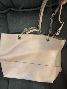 Calvin Klein Pale Pink Leather Tote with Gold Hardware
